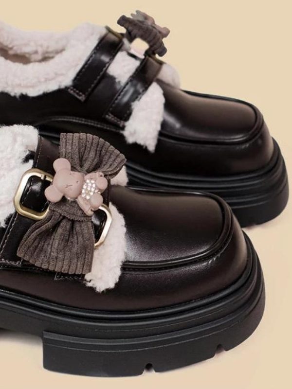 Kawaii Teddy Bear Platform Oxford Shoes