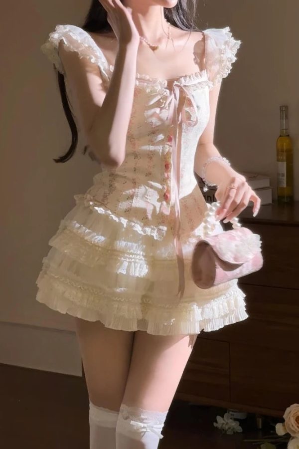 Kawaii Top & Mini Skirt Two Piece Set