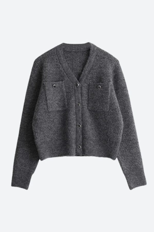 Knitted Button-Up Cardigan & Mini Skirt Two Piece Set