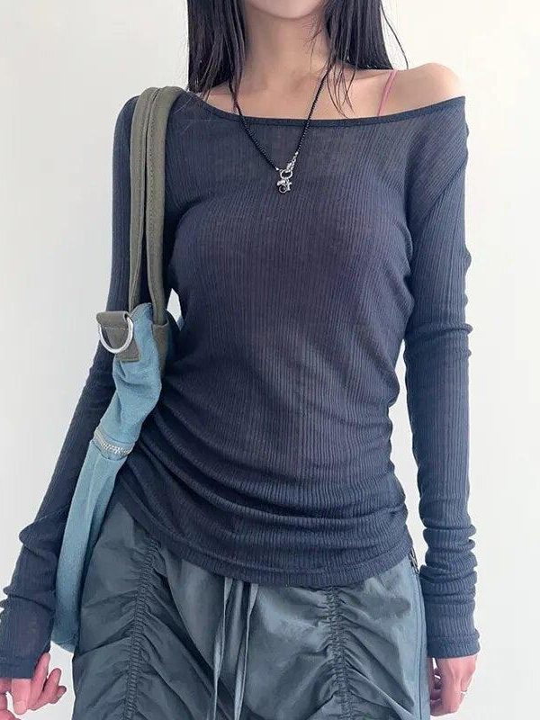 Knitted Mesh Backless Top