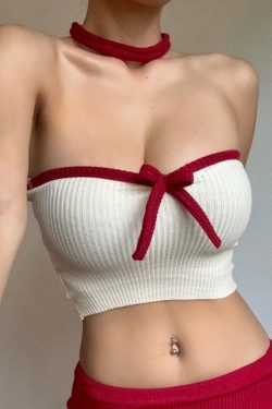 Knitted Strapless Crop Top
