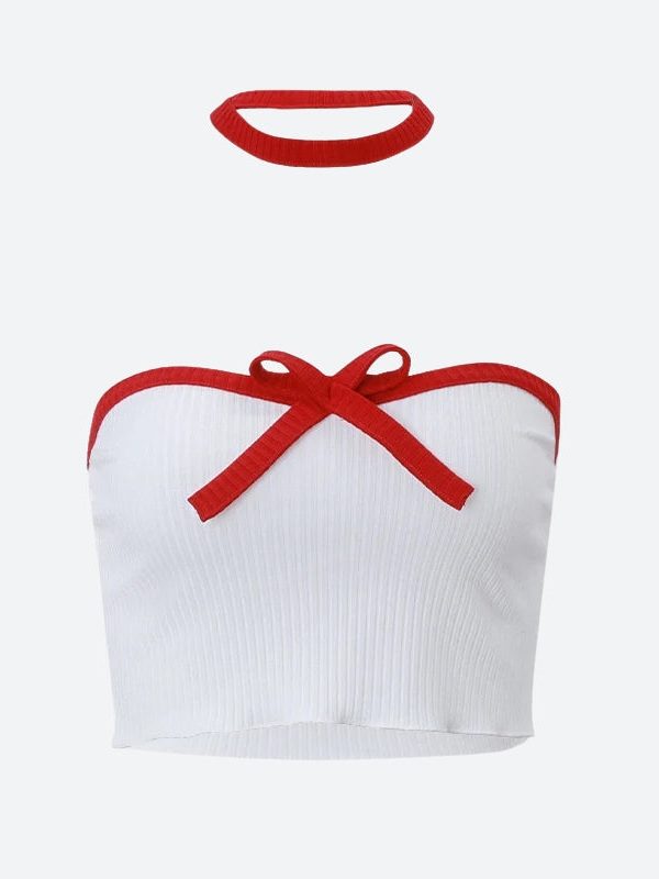 Knitted Strapless Crop Top