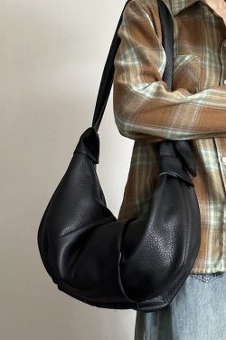 Korean Coffee Pleated Versatile Single Shoulder Crossbody Bag