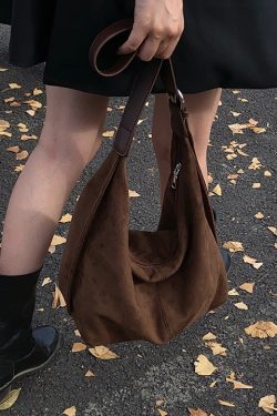 Korean Style Coffee Suede Versatile Shoulder Bag