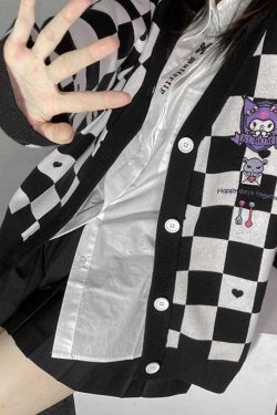 Kuromi Buttoned Black Cardigan