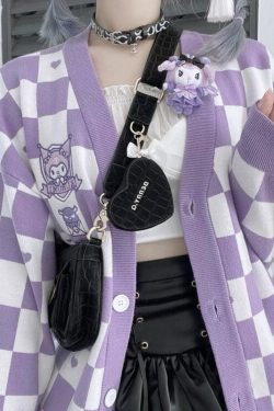 Kuromi Buttoned Purple Cardigan