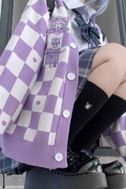 Kuromi Buttoned Purple Cardigan