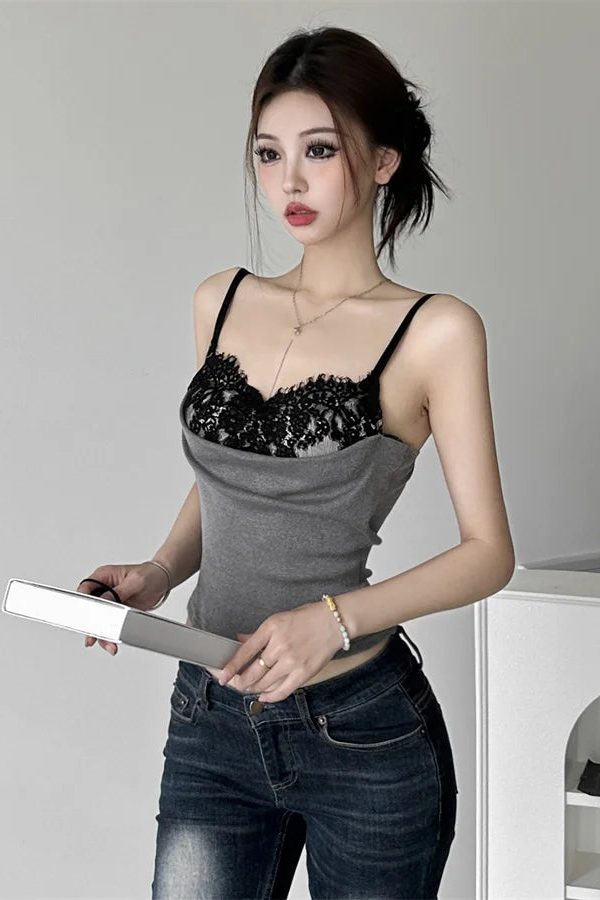 Lace Bra Layered Top