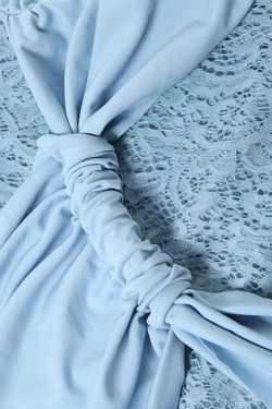 Lace Ruched Mini Dress