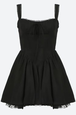 Lace Ruffled Corset Mini Dress