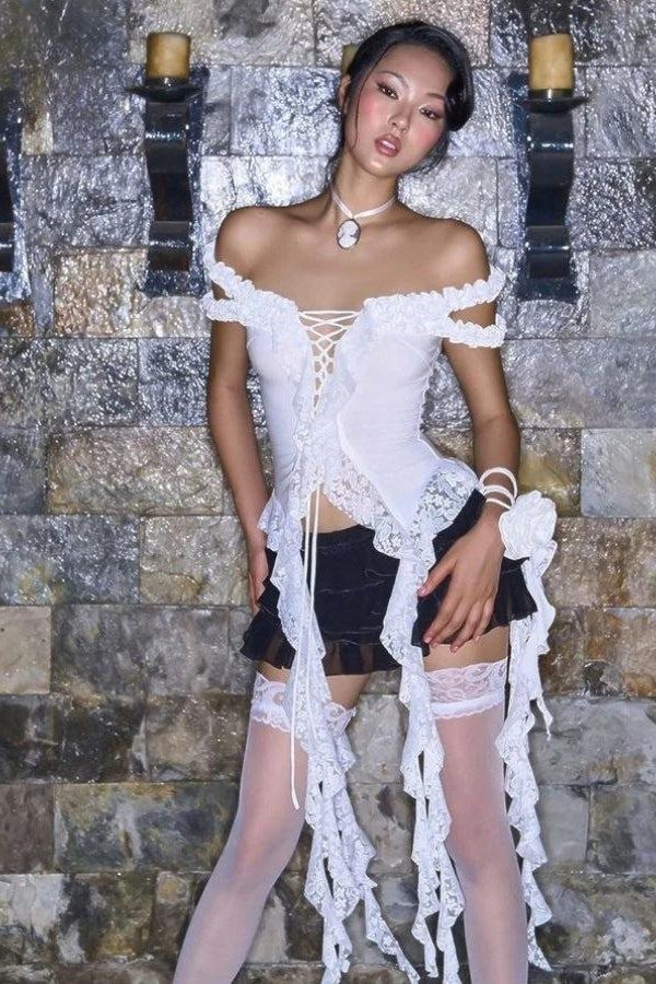 Lace Ruffled Top