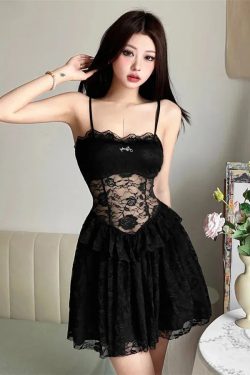 Lace Sheer Mini Dress