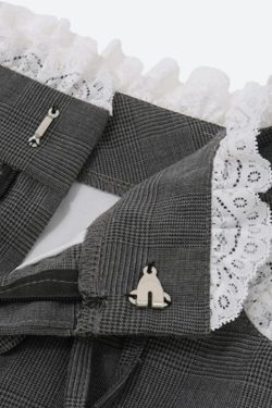 Lace Trim Pleated Mini Skirt