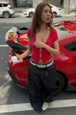 Lace-Up Cut-Out Crop Top