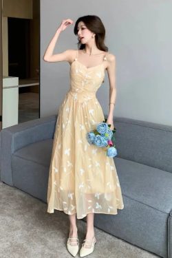 Leaves Mesh Midi Dress