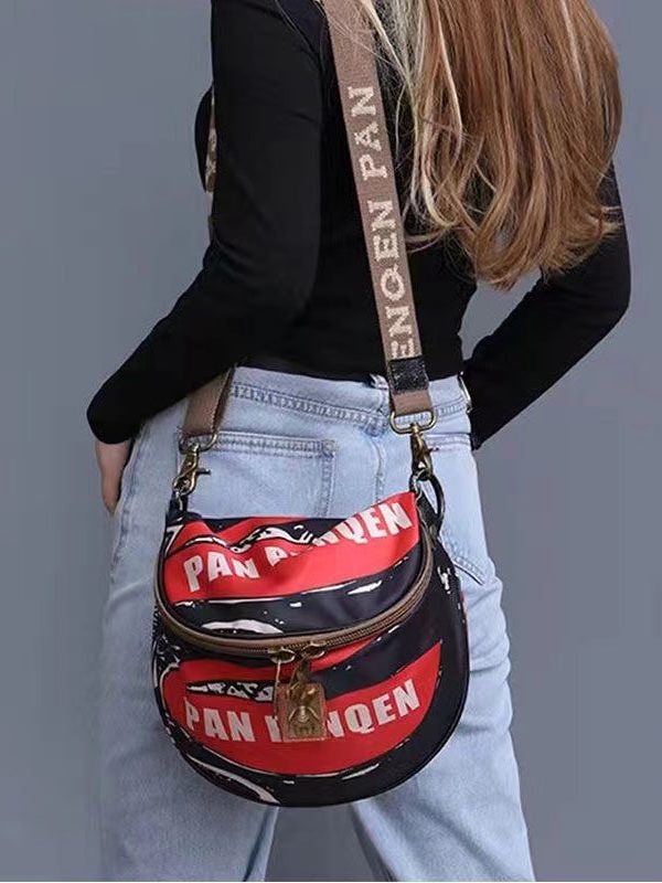 Leisure And Versatile Solid Durable Printed Satchel Bag Handbag