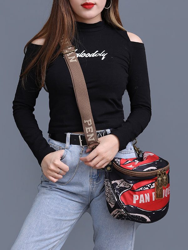 Leisure And Versatile Solid Durable Printed Satchel Bag Handbag