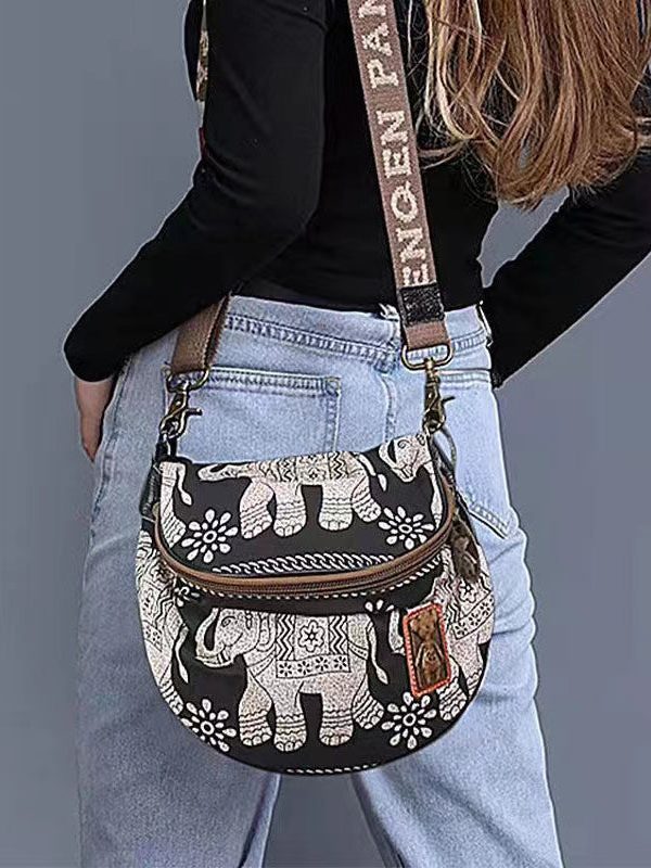 Leisure And Versatile Solid Durable Printed Satchel Bag Handbag