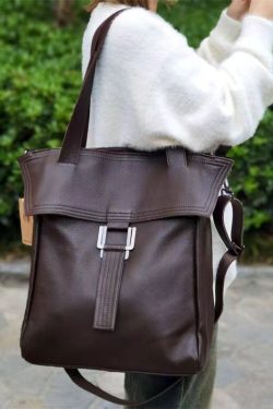 Leisure Brown Calf Leather Large Capacity Satchel Bag Handbag