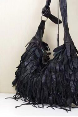 Leisure Sheepskin Tassel Shoulder Bag For Women