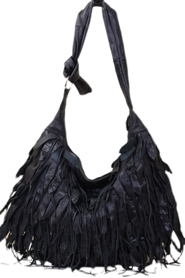 Leisure Sheepskin Tassel Shoulder Bag For Women