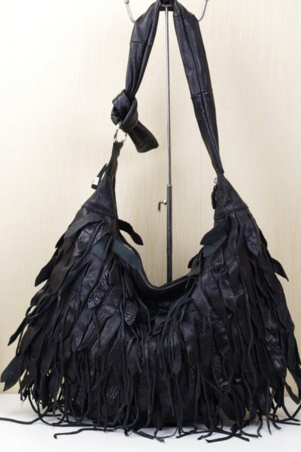 Leisure Sheepskin Tassel Shoulder Bag For Women