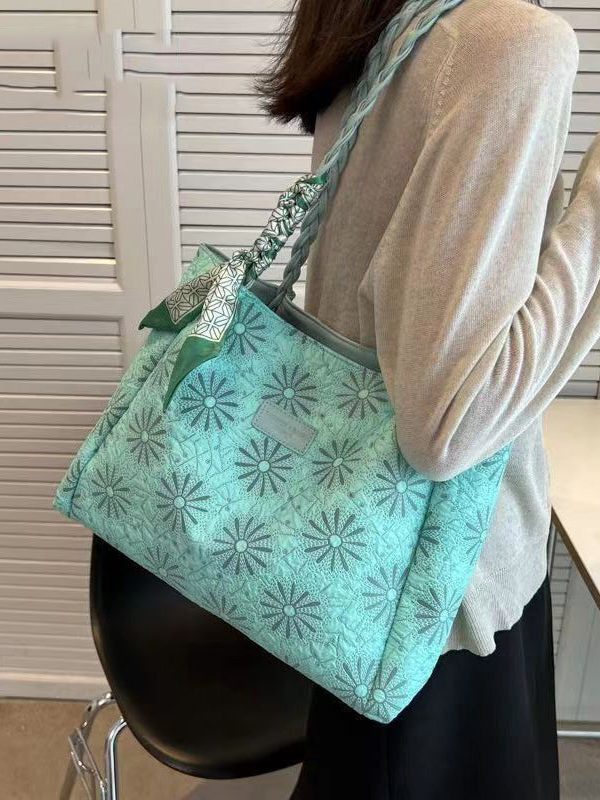 Leisure Versatile Green Large Capacity Satchel Bag Handbag