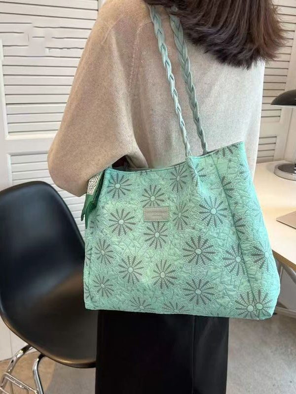 Leisure Versatile Green Large Capacity Satchel Bag Handbag