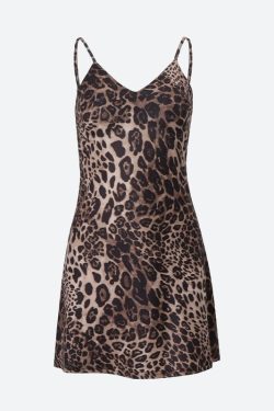 Leopard Backless Mini Dress