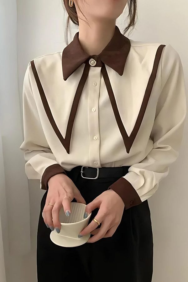 Light Academia Contrast Shirt