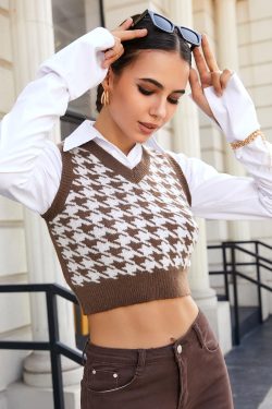 Light Academia Crop Sweater Vest