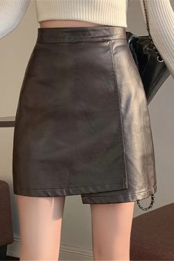 Light Academia Faux Leather Mini Skirt