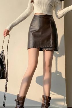 Light Academia Faux Leather Mini Skirt