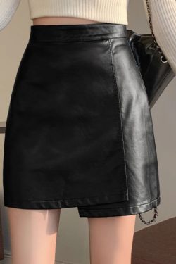 Light Academia Faux Leather Mini Skirt