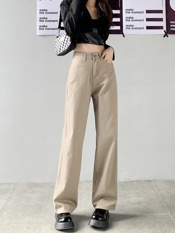 Light Academia High Waist Denim Pants