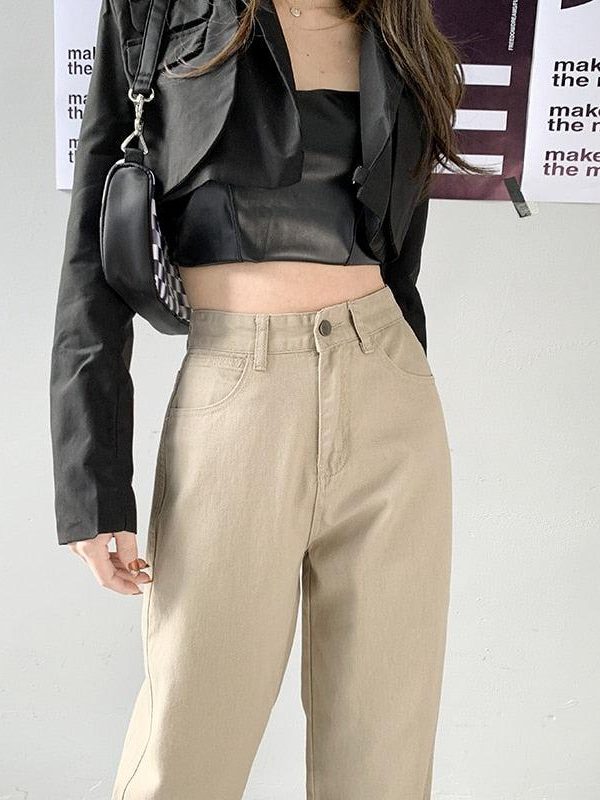 Light Academia High Waist Denim Pants