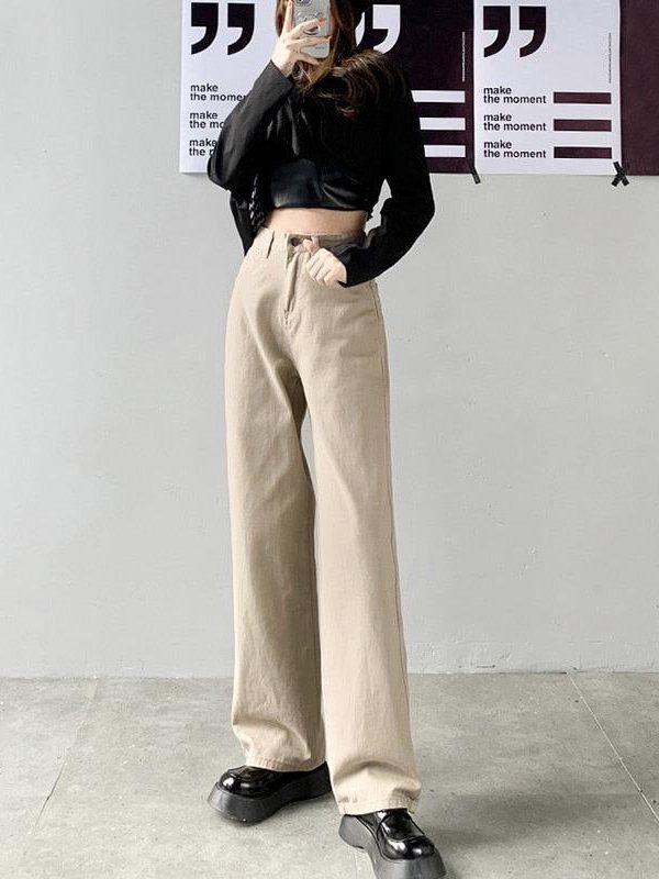 Light Academia High Waist Denim Pants