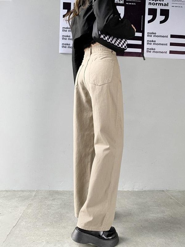 Light Academia High Waist Denim Pants