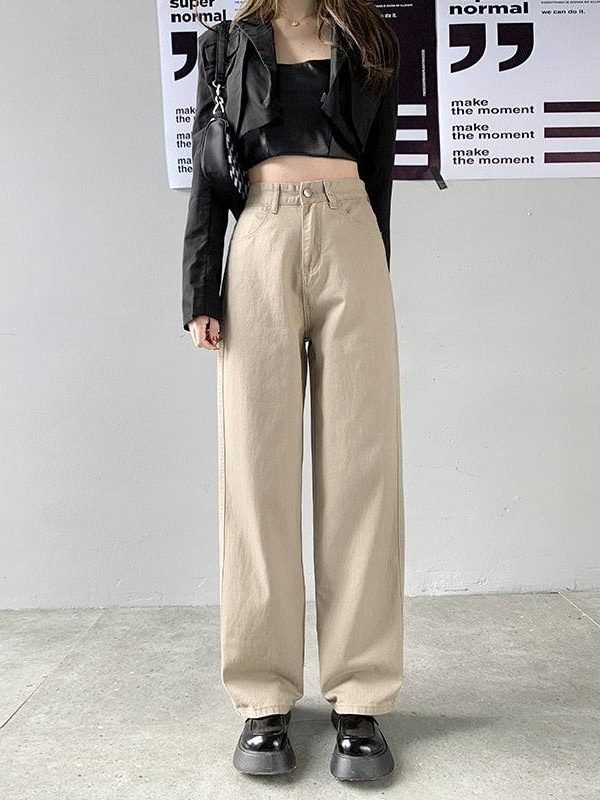 Light Academia High Waist Denim Pants