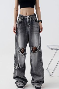 Light Wash Low Rise Ripped Jeans