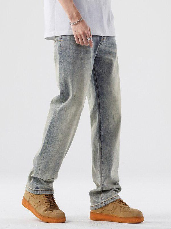 Light Wash Straight Leg Jeans