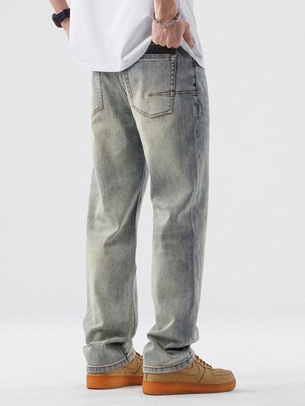 Light Wash Straight Leg Jeans