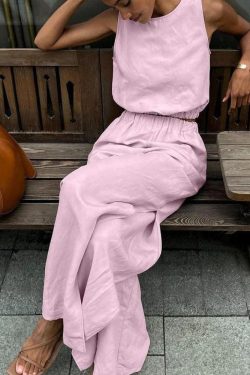 Linen Top & Pants Two Piece Set