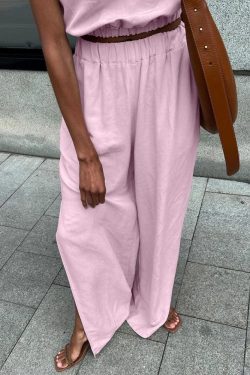 Linen Top & Pants Two Piece Set