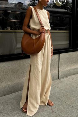 Linen Top & Pants Two Piece Set