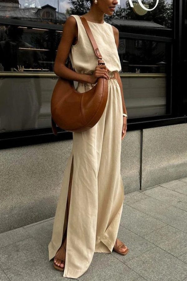 Linen Top & Pants Two Piece Set