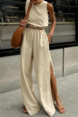 Linen Top & Pants Two Piece Set