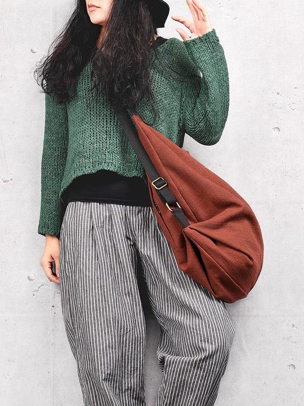 Literary Various Back Style Red Shoulder Bag Simple Backpack