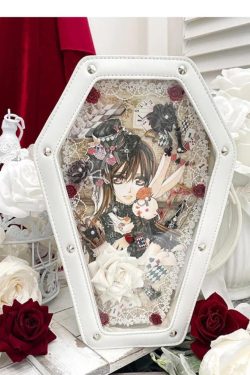 Lolita Coffin Ita Bag – Gothic Rivet Crossbody, Halloween Fashion