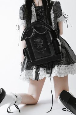 Lolita Gothic Skull Tombstone Ita Bag & Doll Bag
